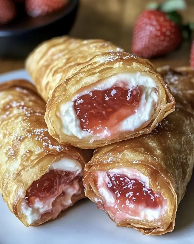 Strawberry Cheesecake Stuffed Eggrolls Recipe