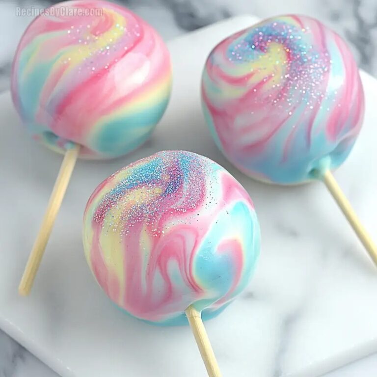 Cotton Candy Swirl Candy Apples Recipe
