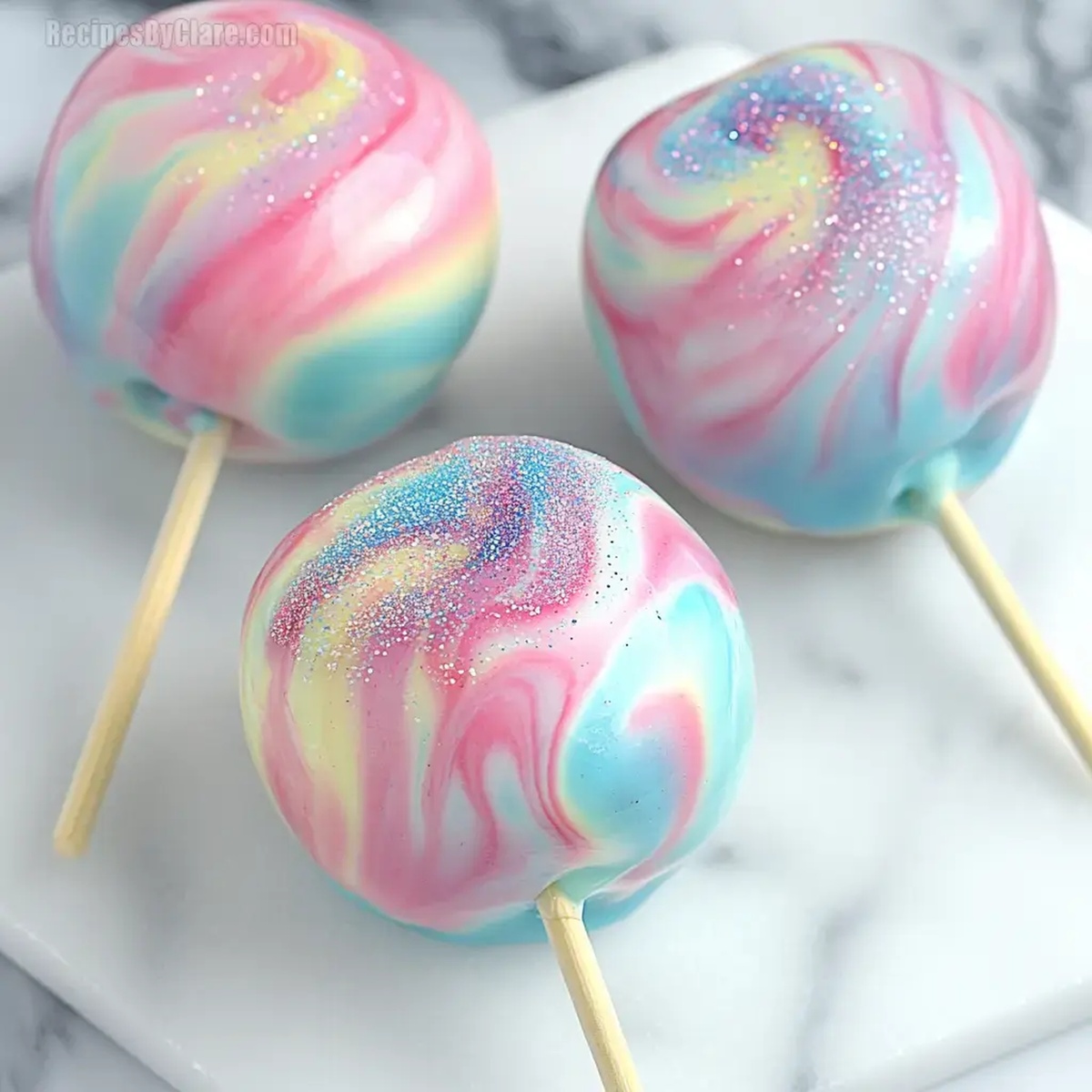 Cotton Candy Swirl Candy Apples Recipe