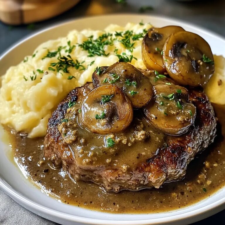 Bobby Flays Salisbury Steak Recipe With Mushroom Gravy Recipe