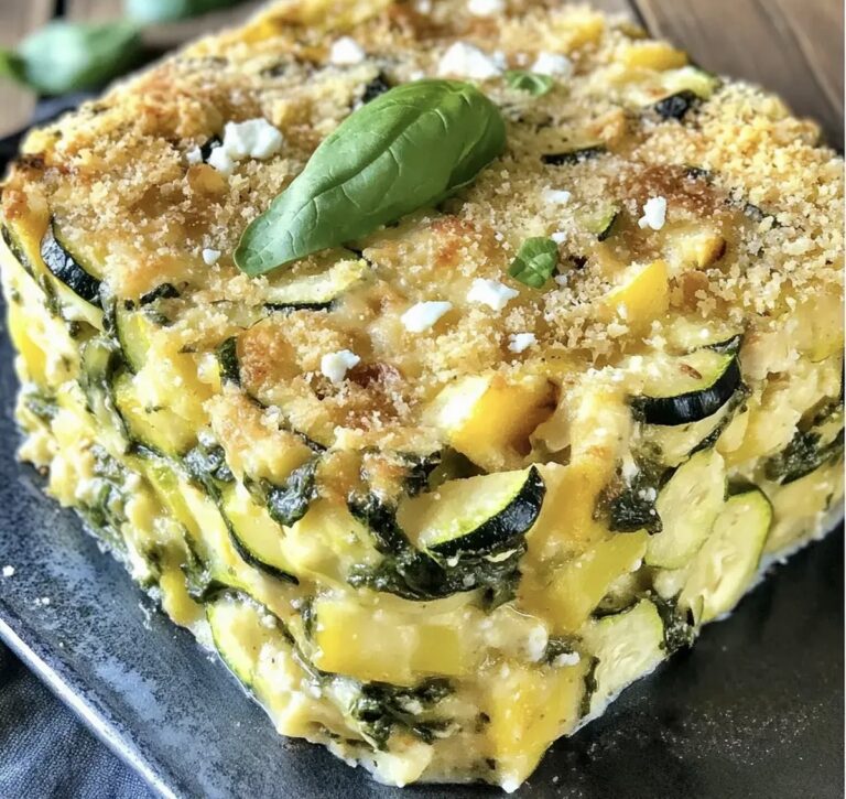 Baked Zucchini Spinach Feta Casserole Recipe