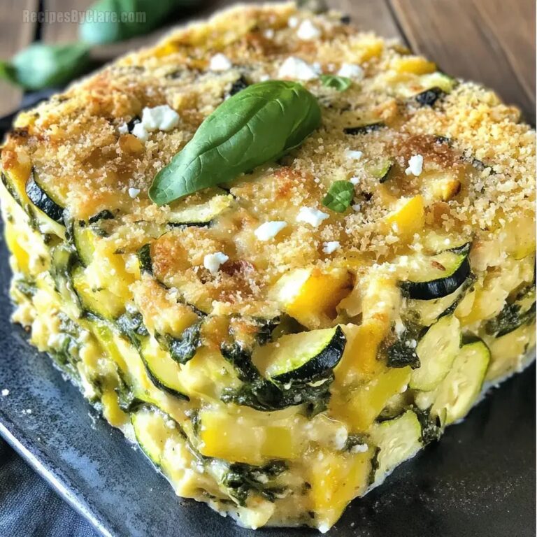 Baked Zucchini Spinach Feta Casserole Recipe