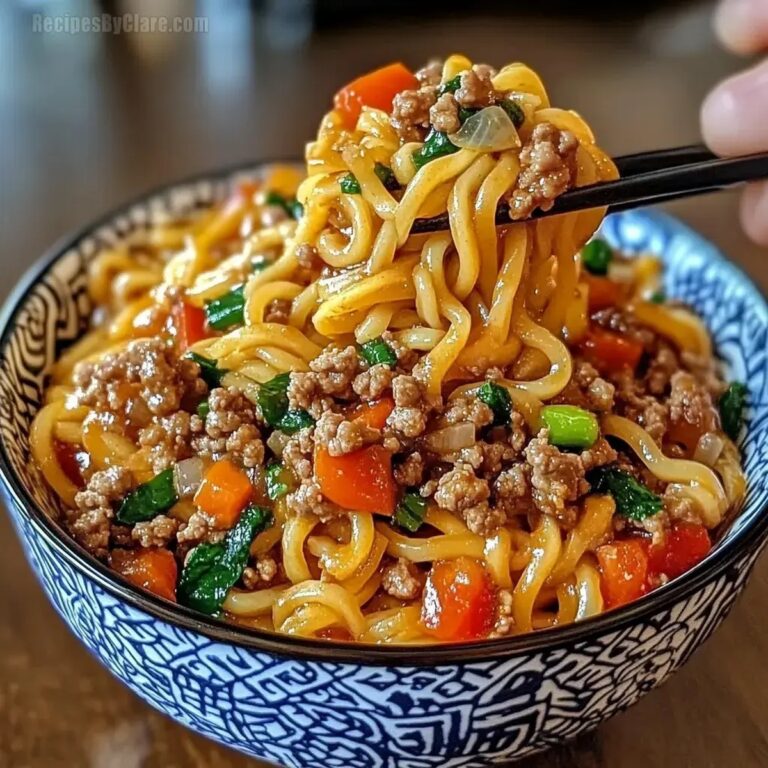 Mongolian Ground Beef Noodles Recipe
