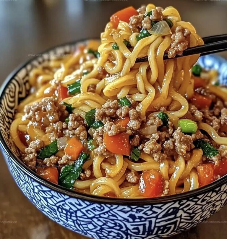 Mongolian Ground Beef Noodles Recipe