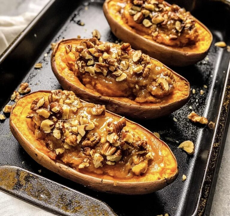 Maple Walnut Twice Baked Sweet Potatoes Recipe