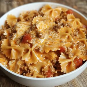 Creamy Velveeta Beef Bowtie Pasta Recipe