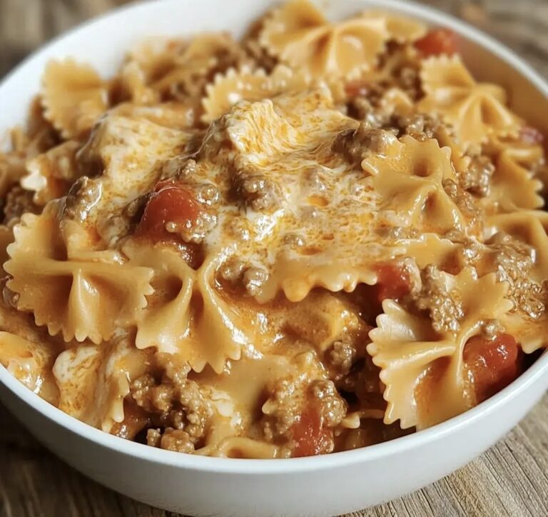 Creamy Velveeta Beef Bowtie Pasta Recipe