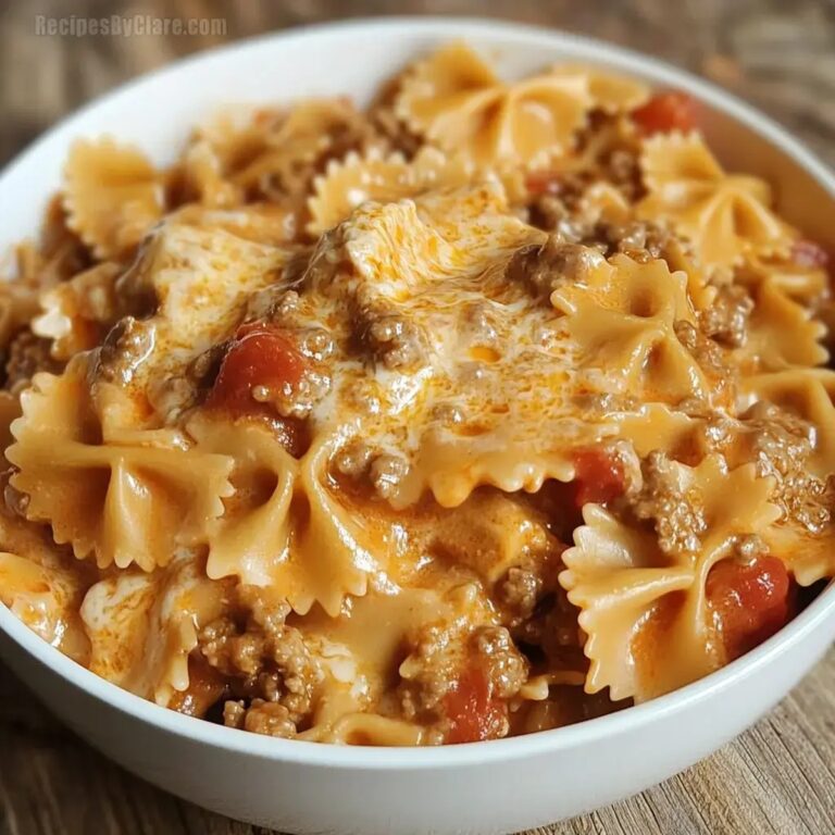 Creamy Velveeta Beef Bowtie Pasta Recipe