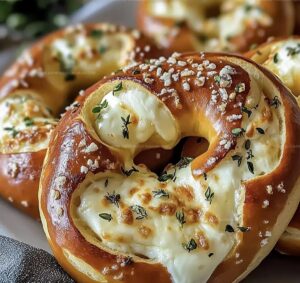 Mozzarella Stuffed Soft Pretzels Recipe