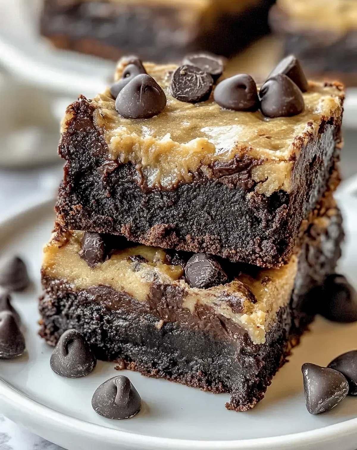 Gooey Chocolate Chip Cookie Dough Brownie Bars Recipe