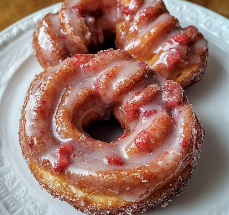 Strawberry Glazed French Crullers Recipe