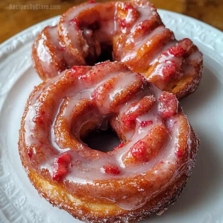 Strawberry Glazed French Crullers Recipe