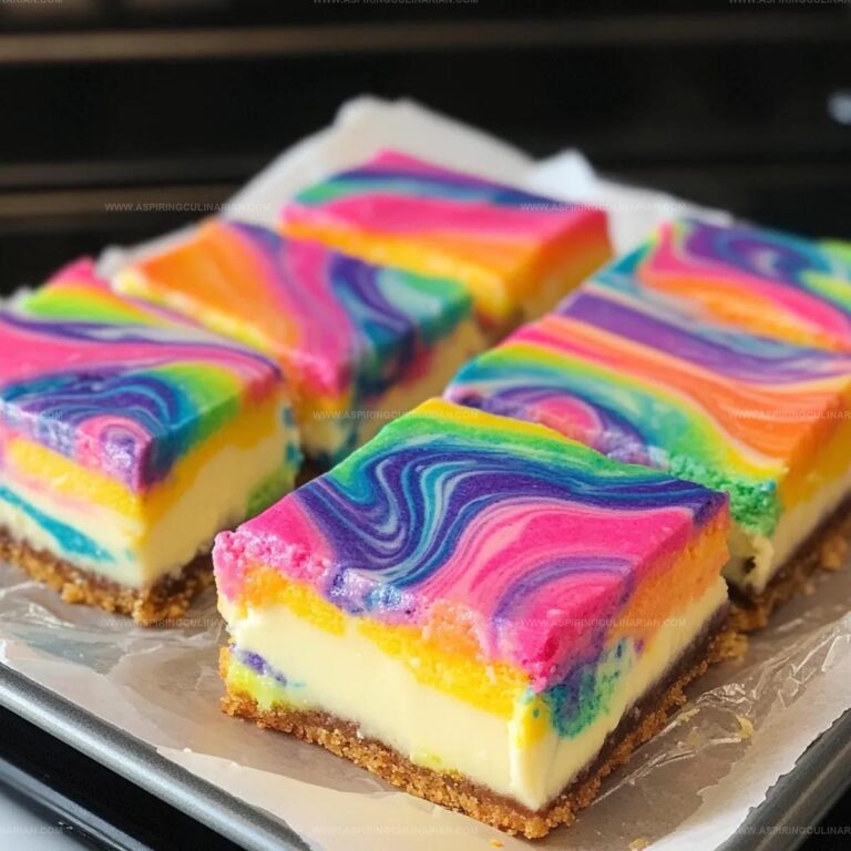 Rainbow Cheesecake Swirl Bars Recipe