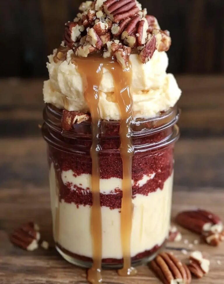 Mini Red Velvet Caramel Pecan Cake Jars Recipe