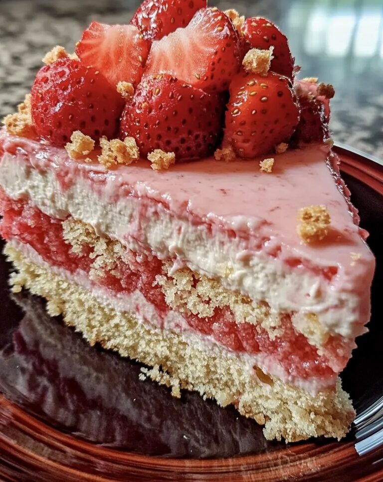 Strawberry Crunch Cheesecake Cake Recipe