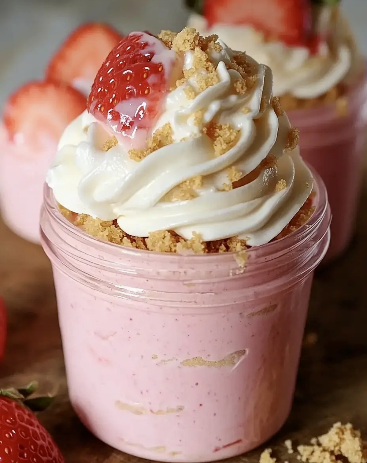 Strawberry Pink Pudding Cheesecake Cups Recipe