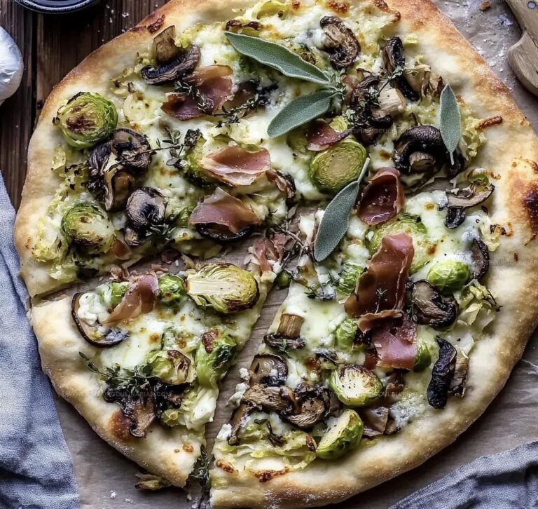 Brussels Sprout Mushroom Pizza Prosciutto Sage Recipe