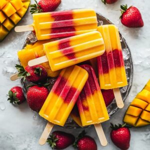 Strawberry Mango Popsicles Recipe