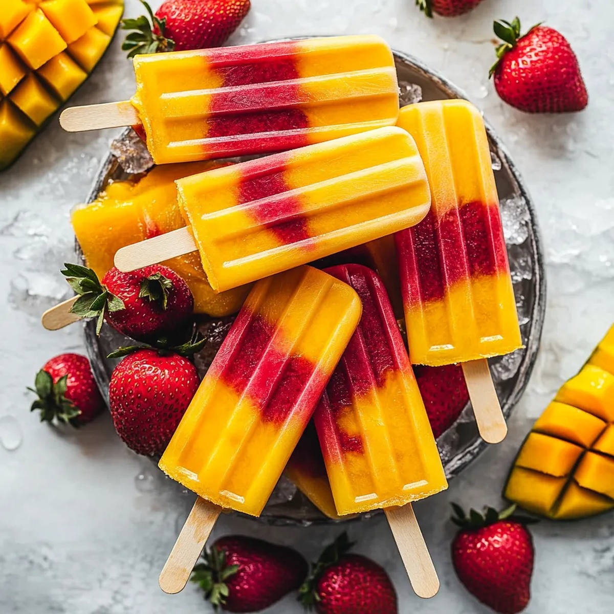 Strawberry Mango Popsicles Recipe
