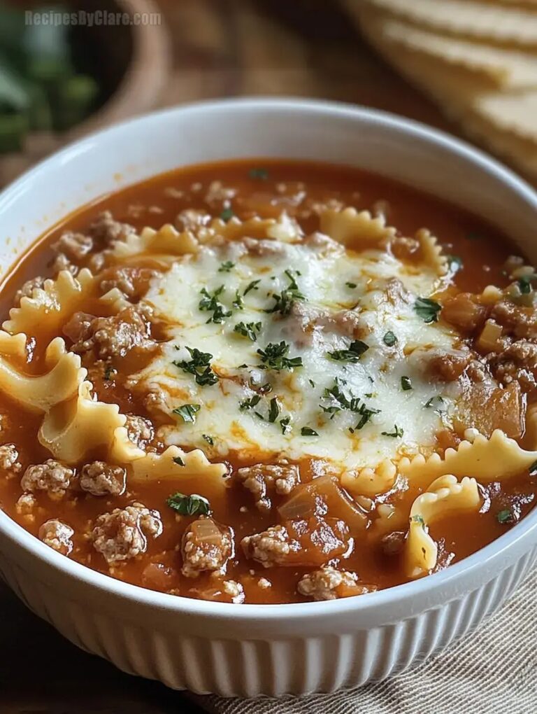 Lasagna Soup with Cheese and Pasta Recipe