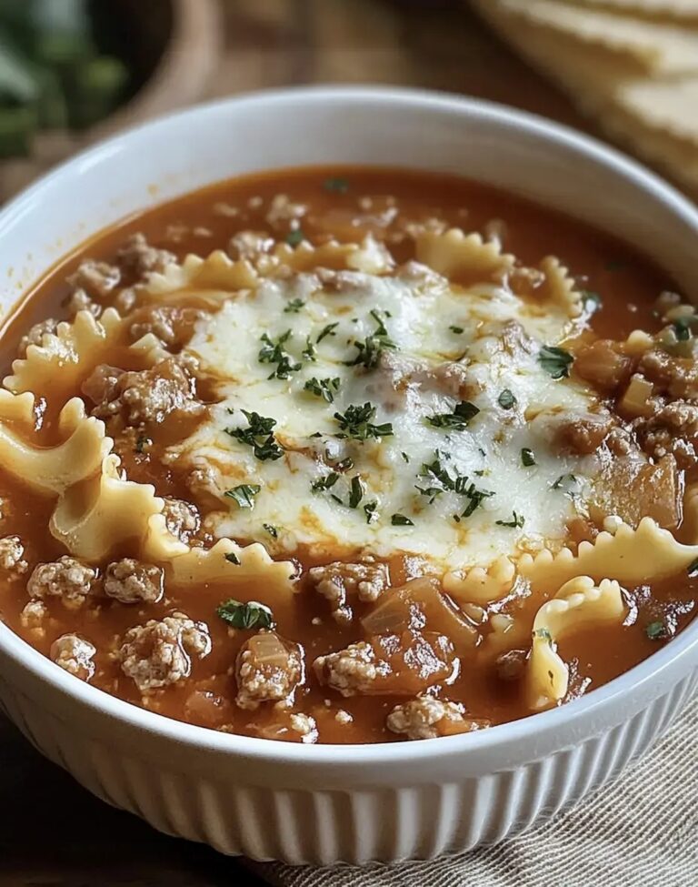 Lasagna Soup with Cheese and Pasta Recipe