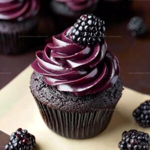 Dark Chocolate Blackberry Cupcakes Recipe