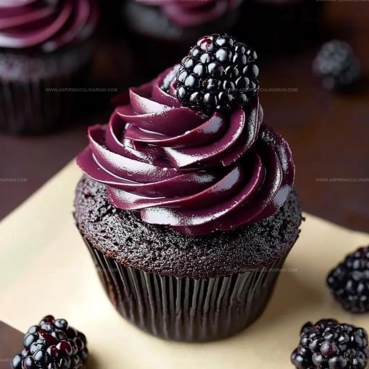 Dark Chocolate Blackberry Cupcakes Recipe
