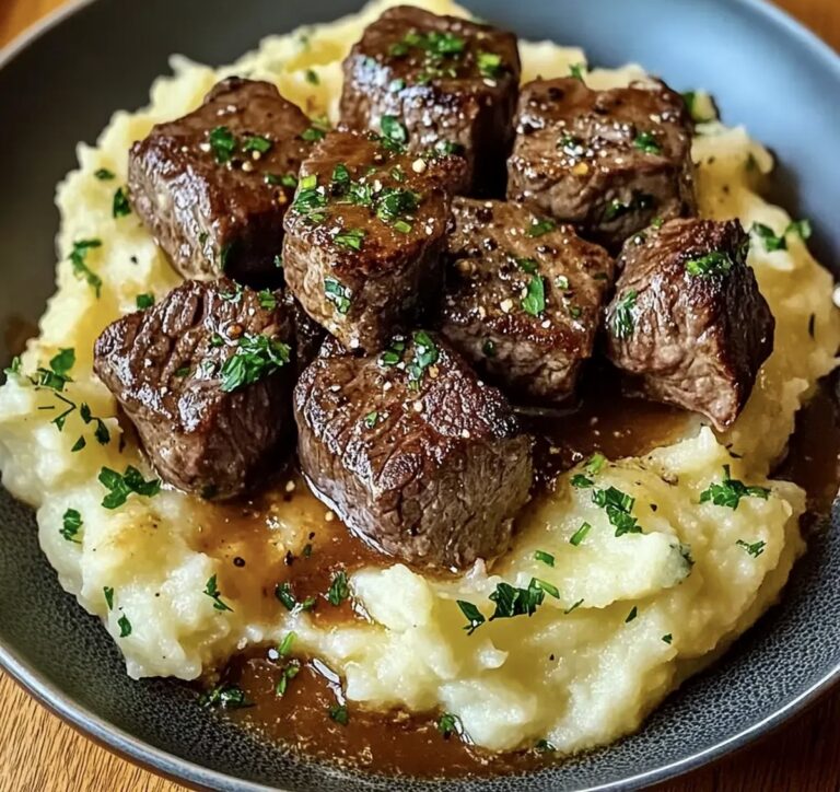 Garlic Butter Steak Bites Mash Recipe
