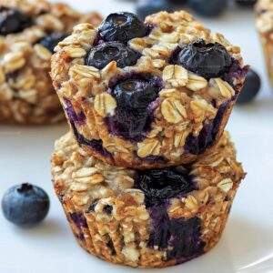 Baked Blueberry Banana Oatmeal Cups Recipe