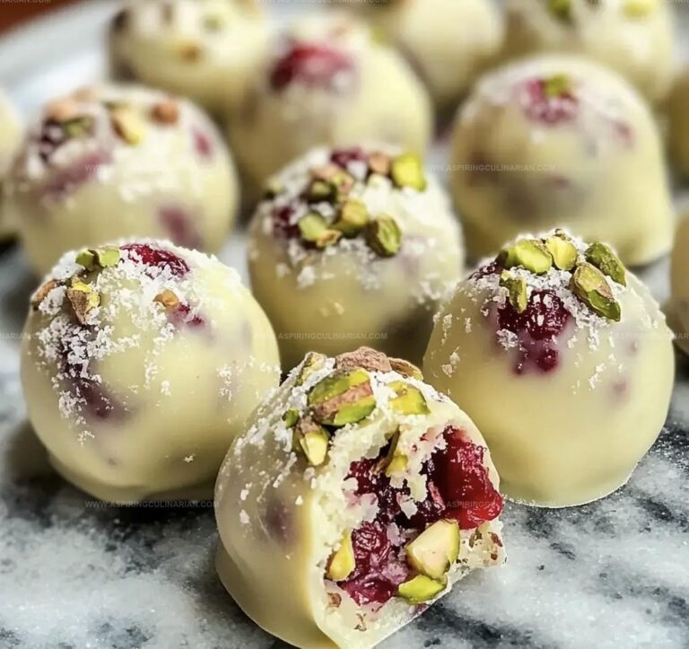 Cranberry Pistachio White Chocolate Truffles Recipe