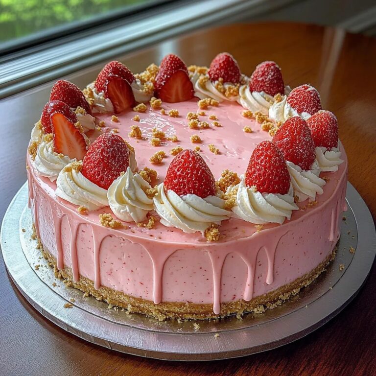 Pink Strawberry Crunch Cheesecake Recipe