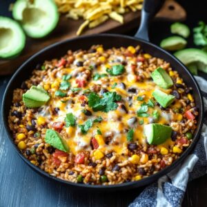 Cheesy Taco Rice Skillet Recipe