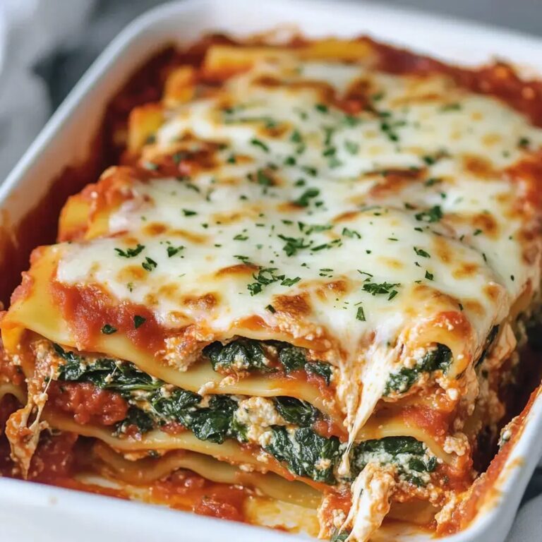 Three Cheese Spinach Lasagna Recipe