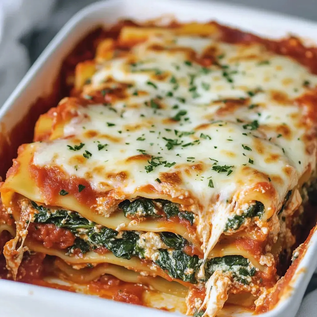 Three Cheese Spinach Lasagna Recipe