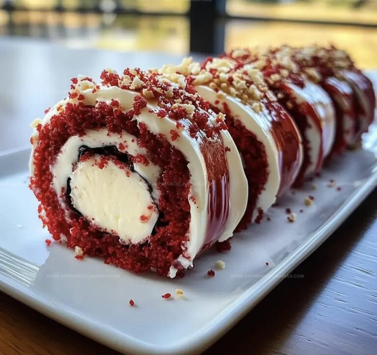 Red Velvet Cheesecake Sushi Roll Dessert Recipe