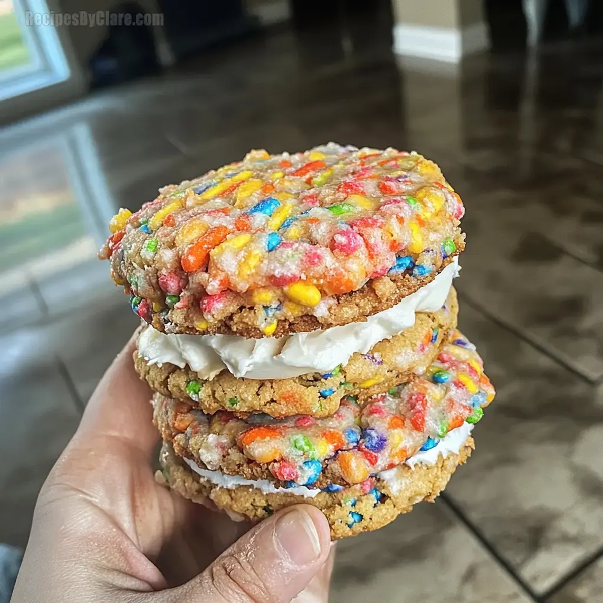 Fruity Pebbles Cookie Sandwiches Recipe