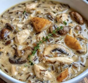 Creamy Mushroom Chicken Wild Rice Soup Recipe