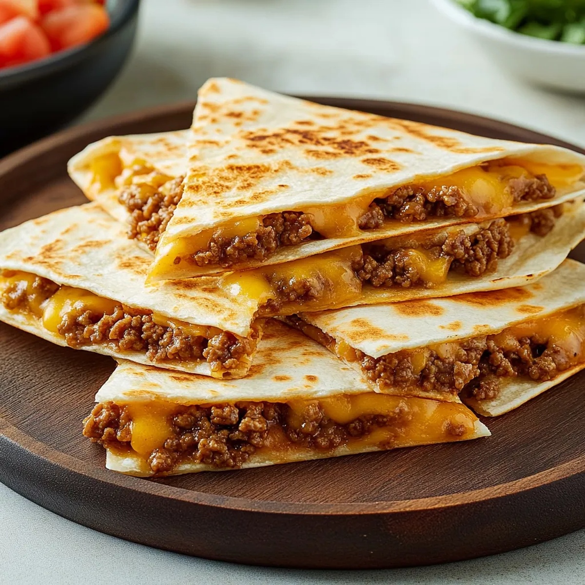 Cheesy Ground Beef Quesadillas Recipe
