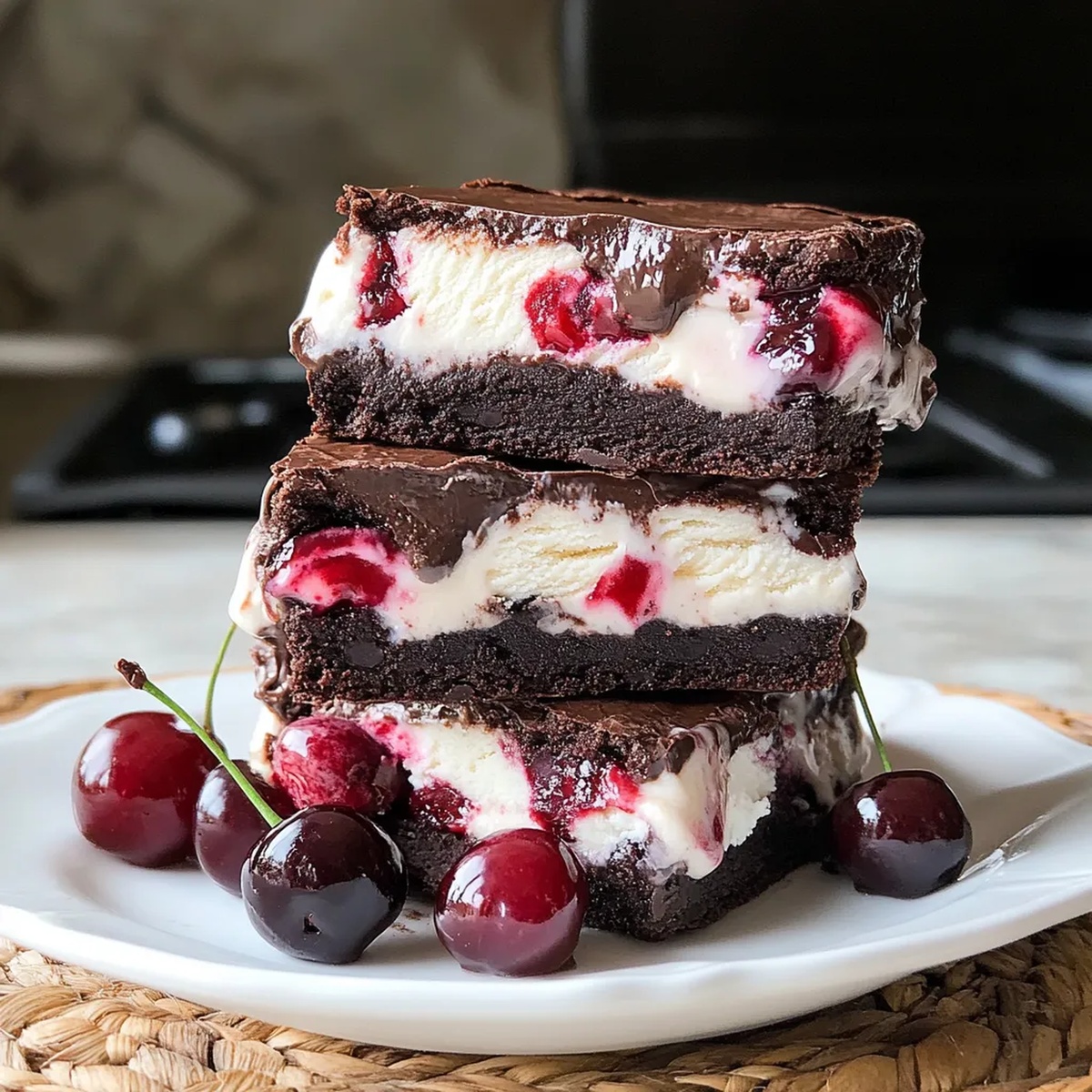 Cherry Brownie Ice Cream Sandwiches Recipe
