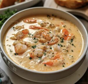 Creamy Crab Shrimp Seafood Bisque Recipe