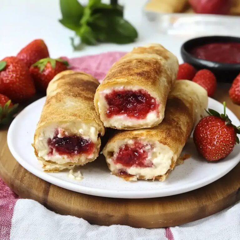 Strawberry Air Fryer Cheesecake Chimichangas Recipe
