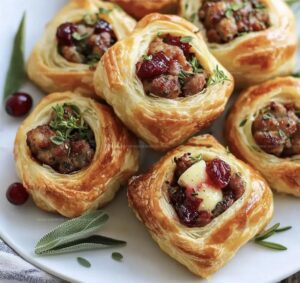 Sausage Cranberry Brie Bites Recipe