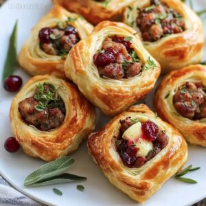 Sausage Cranberry Brie Bites Recipe