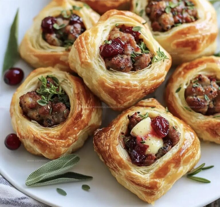 Sausage Cranberry Brie Bites Recipe