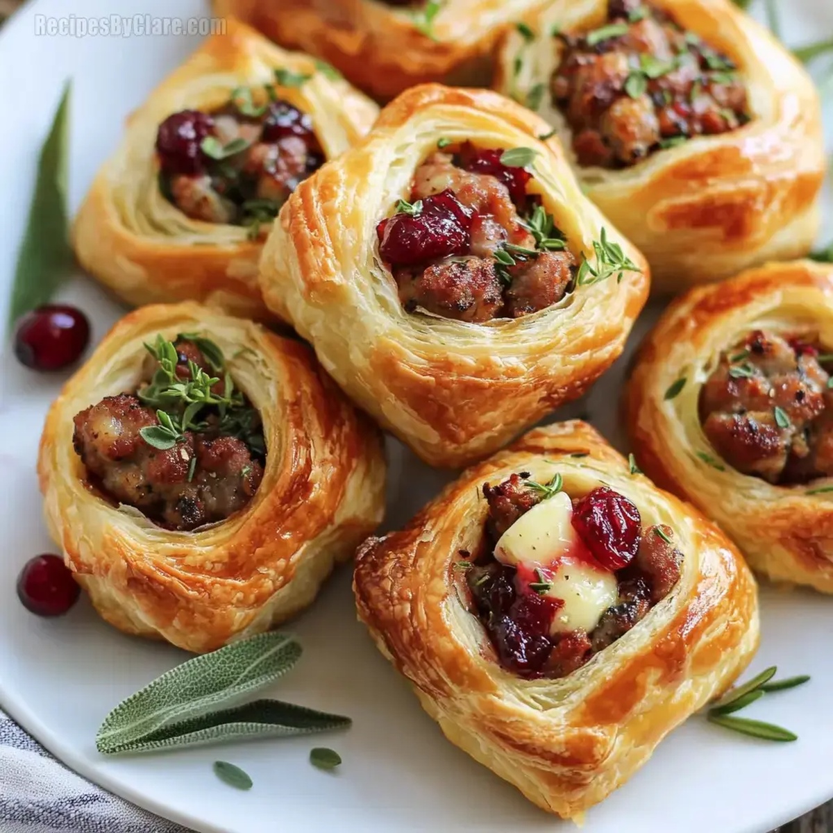 Sausage Cranberry Brie Bites Recipe