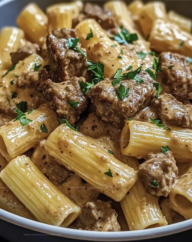 Creamy Parmesan Beef Rigatoni Pasta Recipe