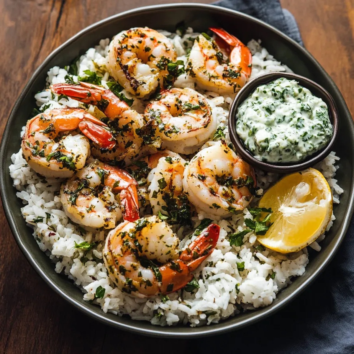 Chimichurri Shrimp Tzatziki Rice Recipe