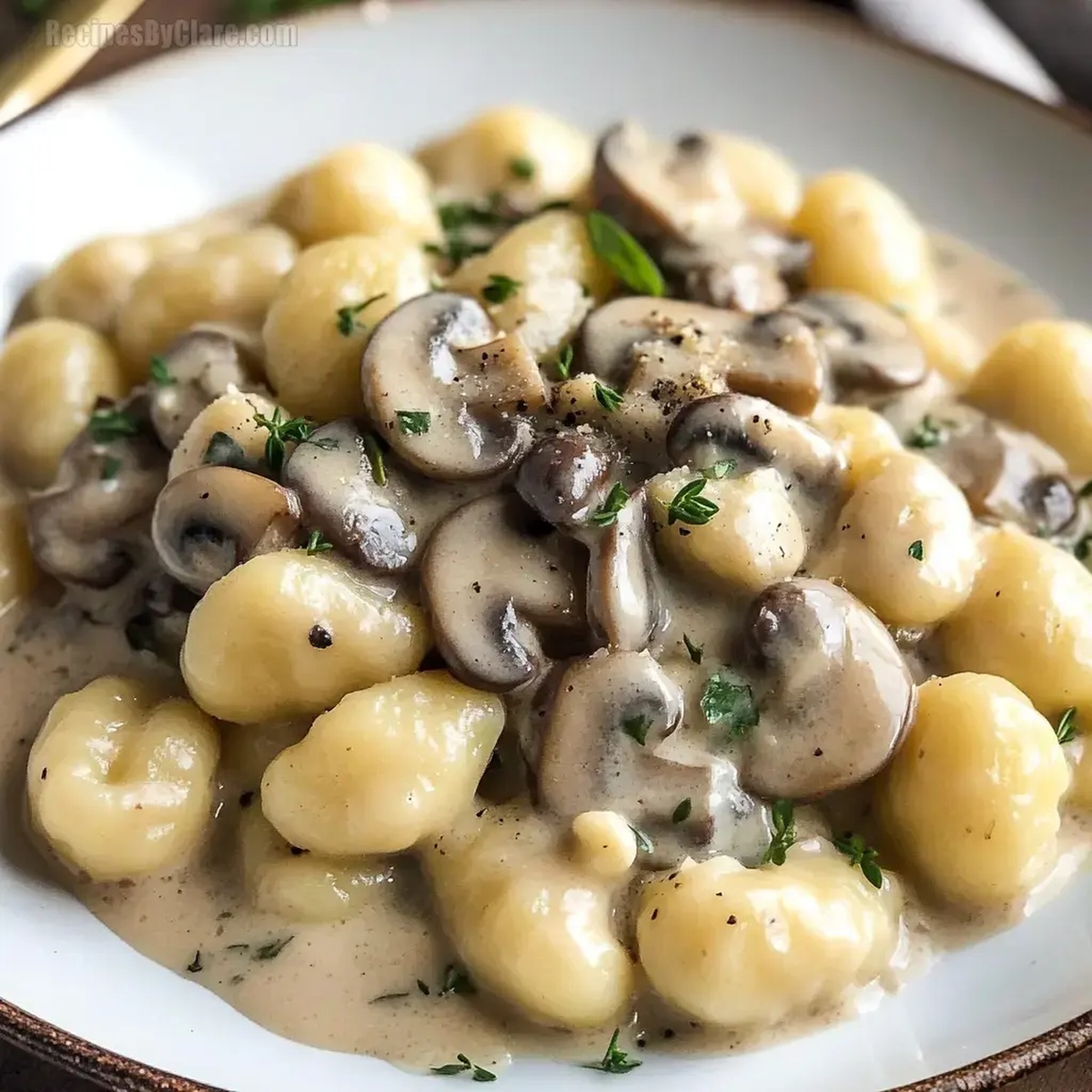 Mushroom Gnocchi Parmesan Cream Sauce Recipe