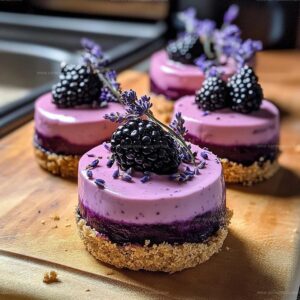Luscious Blackberry Lavender Cheesecakes Recipe