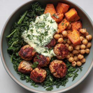 Herby Chicken Meatball Bowl Recipe
